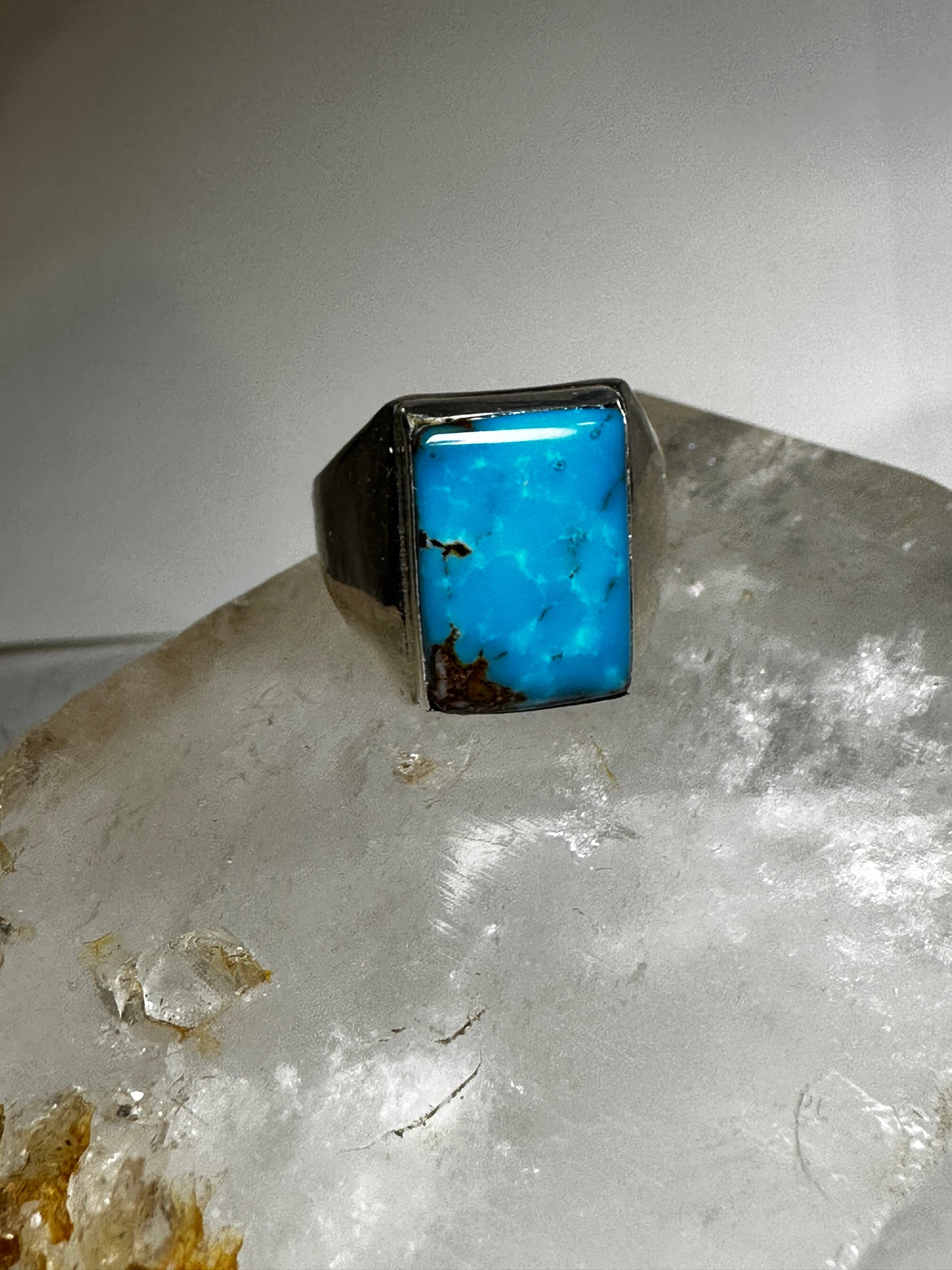 Turquoise ring southwest size 12 sterling silver women