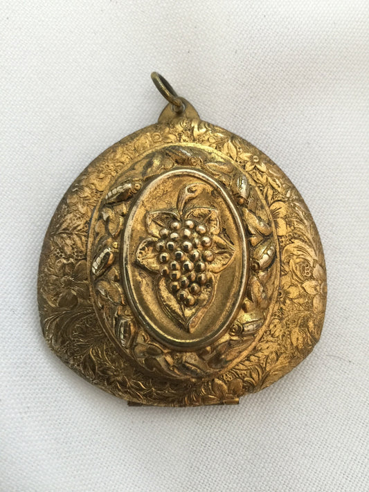 Grapes Locket w Foliage Leaves Vintage  Special Photos