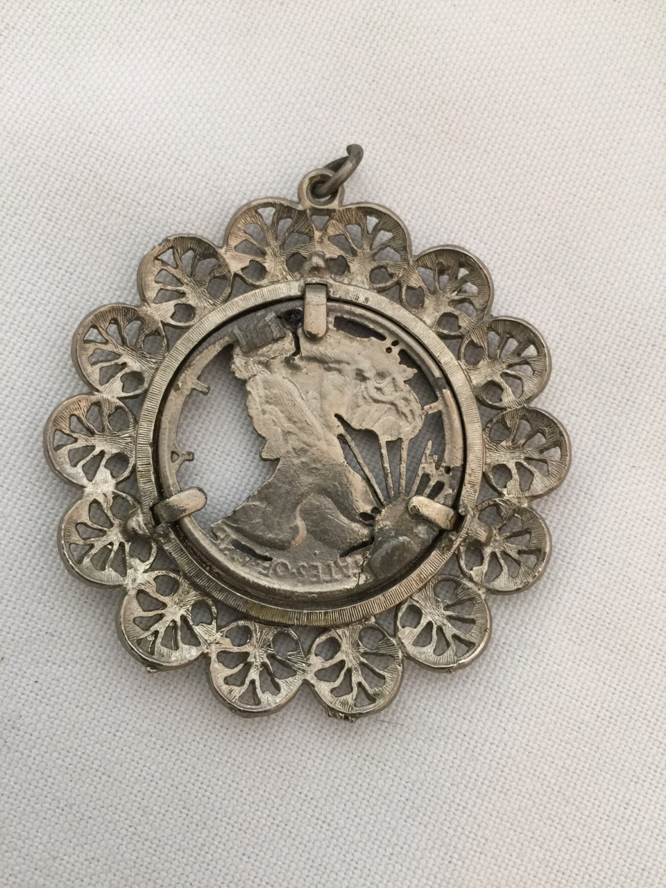 Vintage Coin Pendant of Lady Liberty 1943