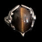 Vintage Tiger Eye Ring Art Deco Sterling Silver Size 5.25