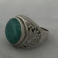 Vintage Sterling Silver Malachite Ring  Made in Israel  Size  8.25   9.7g