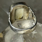Ceramic Flower ring vintage  band size 5.50  sterling silver women