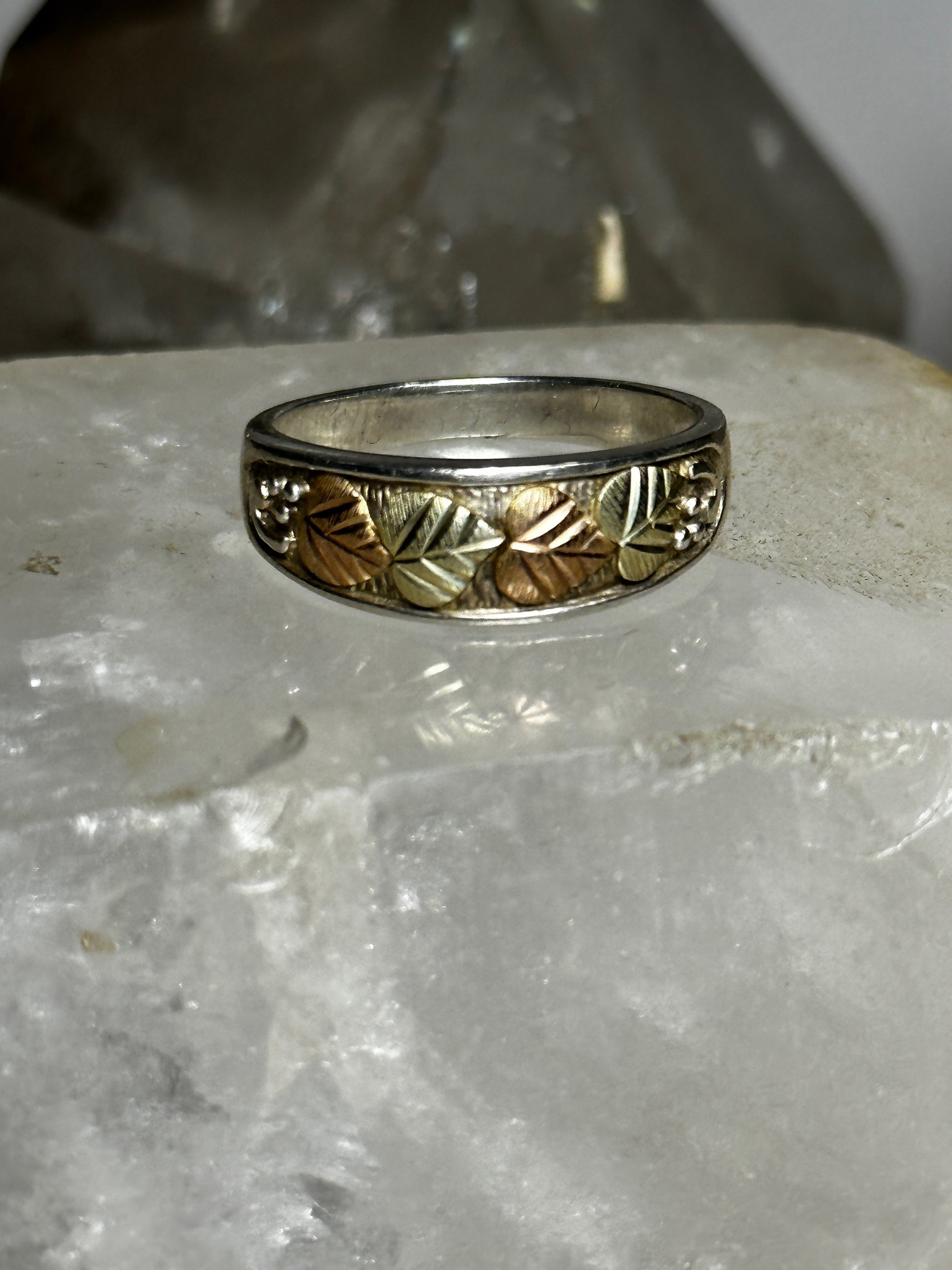 Black Hills Gold ring leaves band size 10.75 sterling silver women men –  SpiritbeadNW