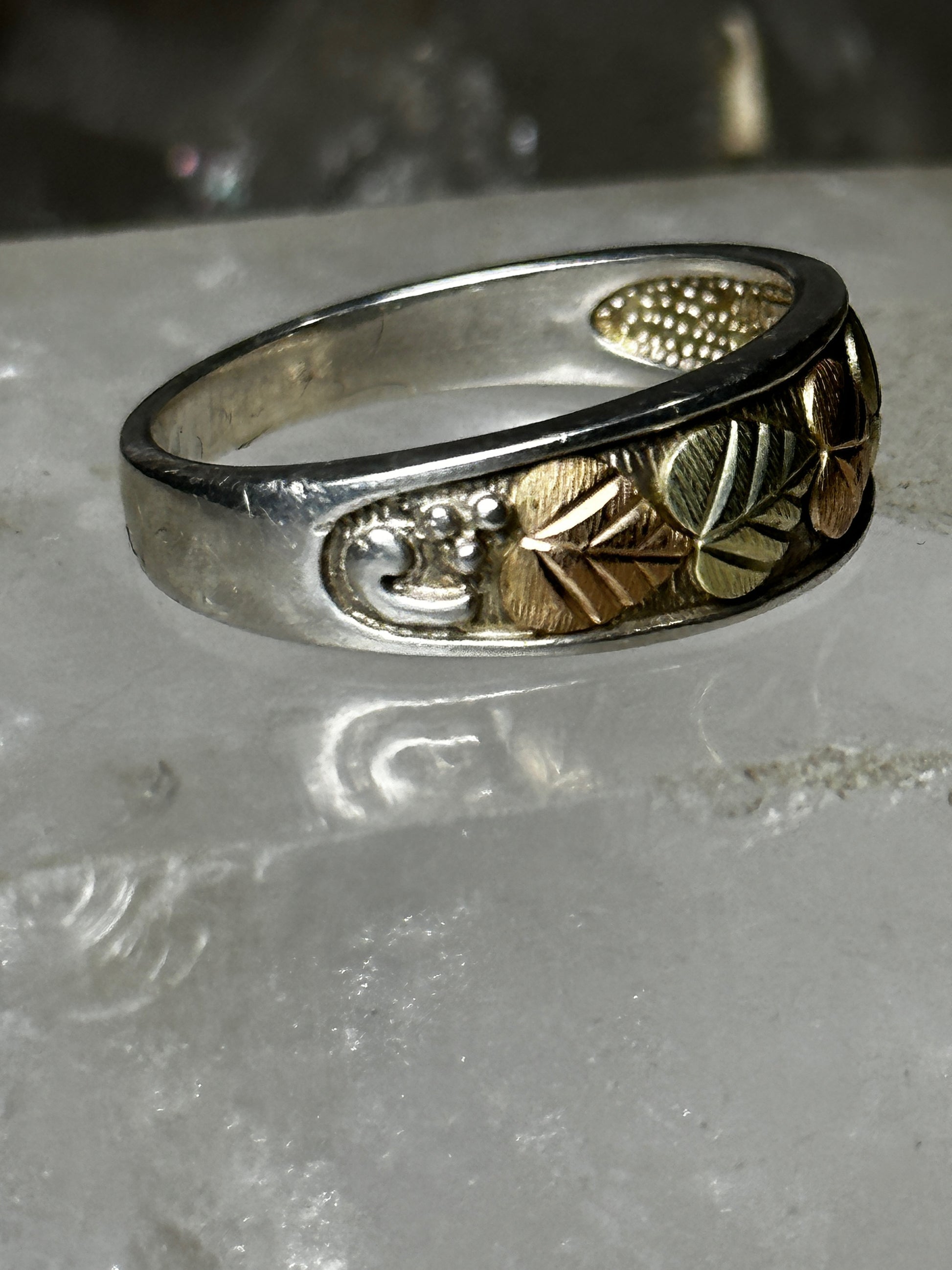 Black Hills Gold ring leaves band size 10.75 sterling silver women men –  SpiritbeadNW
