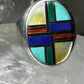 Navajo ring turquoise blue lapis spiny oyster MOP size 13 sterling silver women men