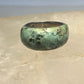Green quartz? ring faceted band sterling silver women girls