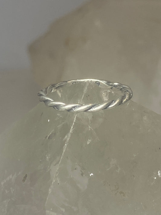 Stacker ring southwest rope band signed Pollack pinky sterling silver women girls