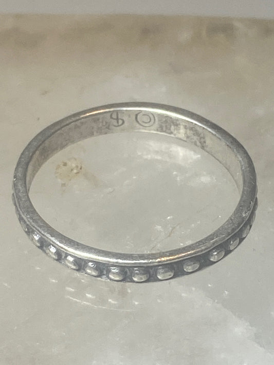 Stacker ring southwest beaded band signed  pinky sterling silver women girls