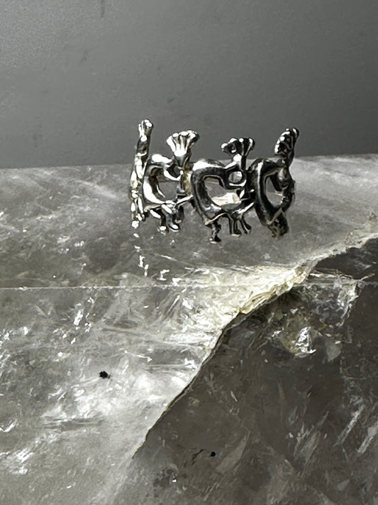 Kokopelli ring size 7 figurative southwest fertility band sterling silver women