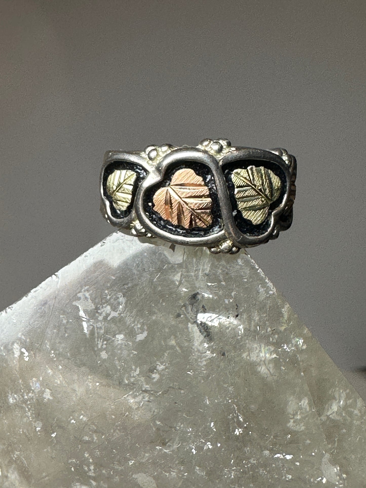 Black Hills Gold  ring size 6.75 band sterling silver women