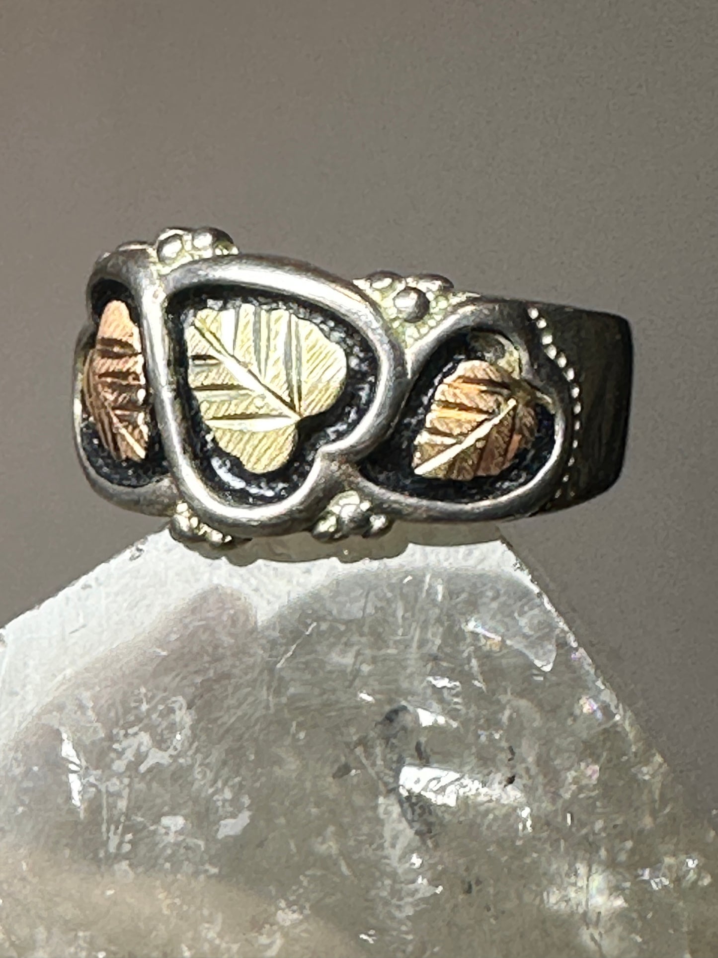 Black Hills Gold  ring size 6.75 band sterling silver women