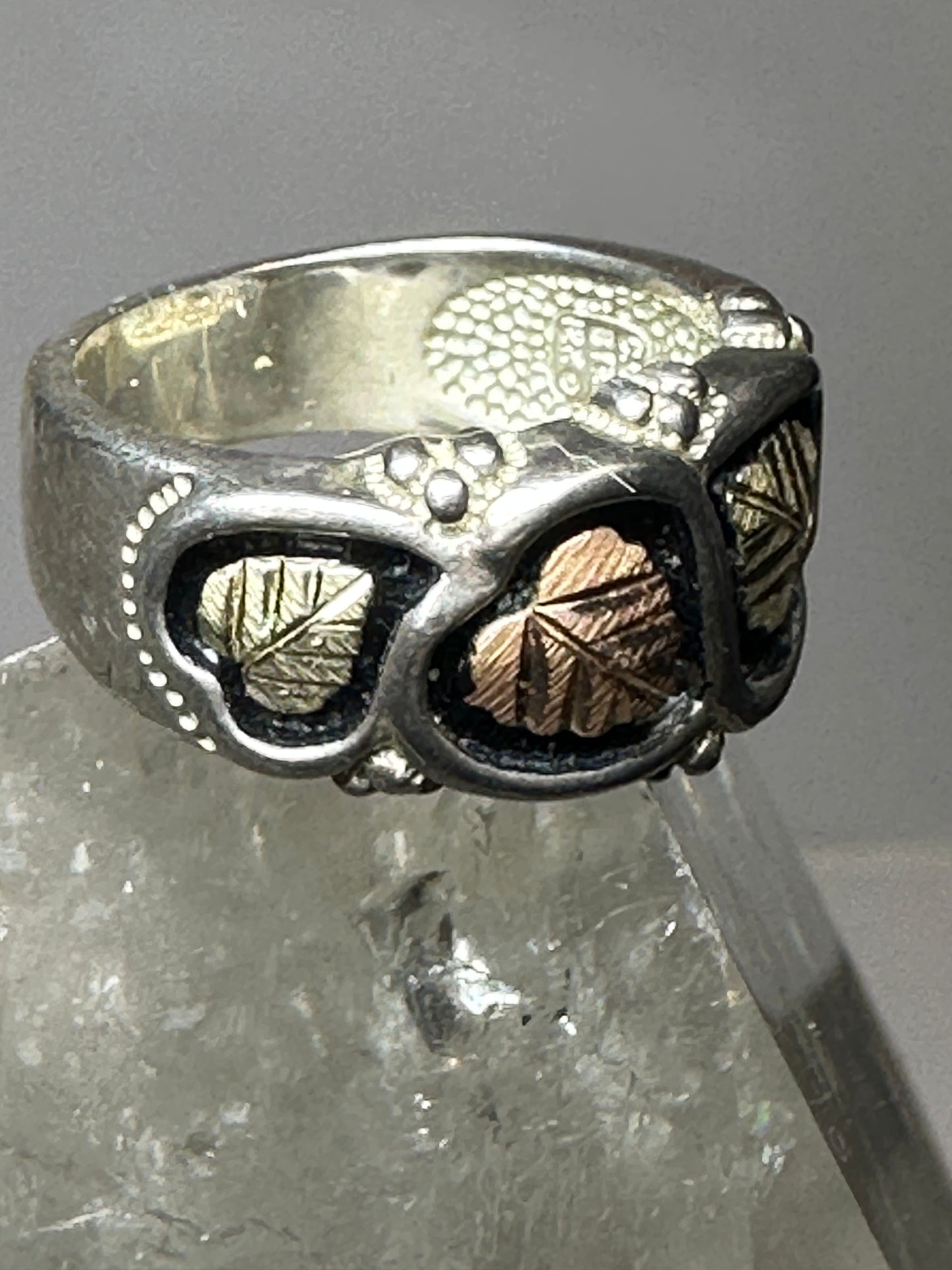 Black Hills Gold  ring size 6.75 band sterling silver women