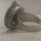 Vintage Sterling Silver Circular  Poison Ring   Size 6.5  10.7g
