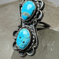 Turquoise ring size 6 long Navajo southwest sterling silver women