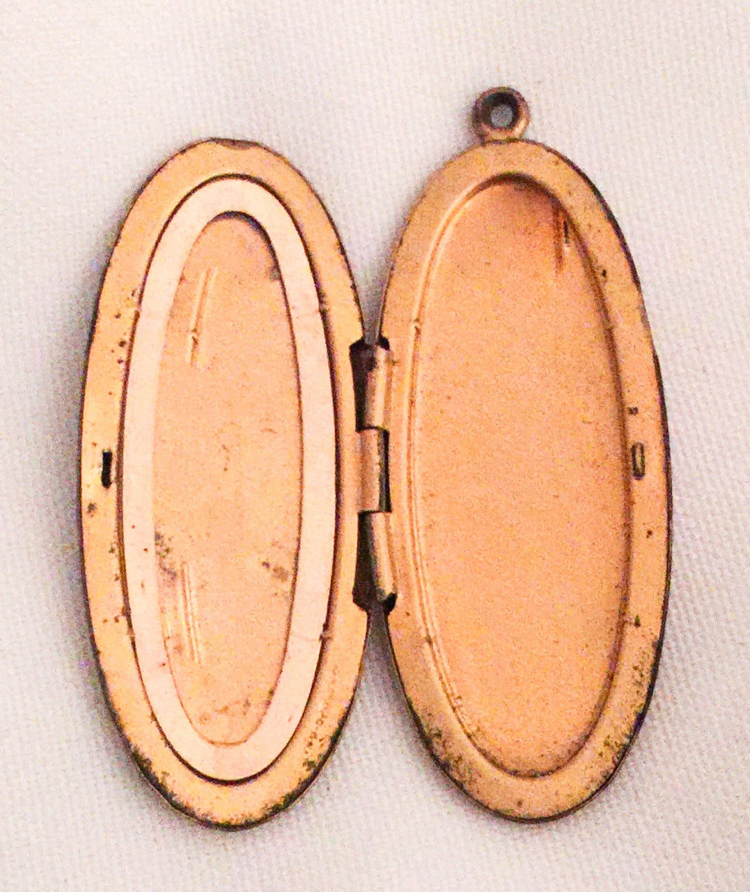 Victorian Locket Antique Long Oval Shaped Gold Rolled Filled  Bee Logo