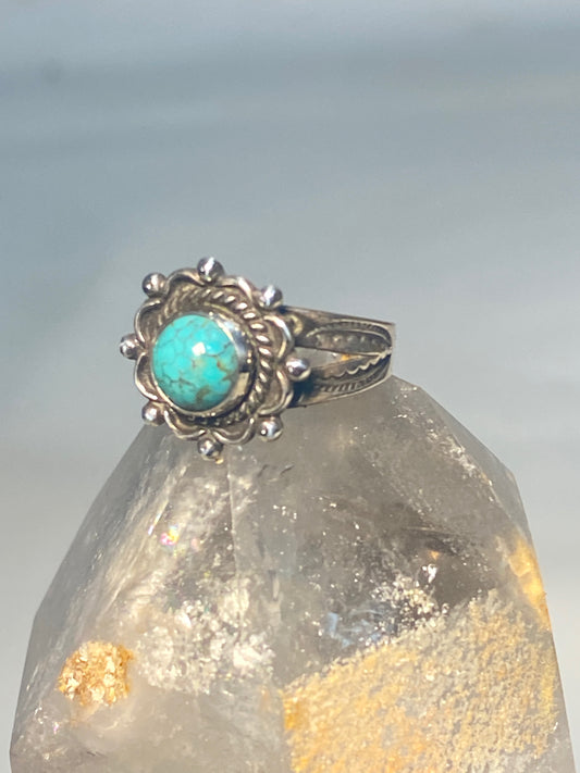 Turquoise ring Navajo southwest pinky sterling silver women girls