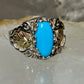 Black Hills Gold ring size 6.75 turquoise leaves band sterling silver women