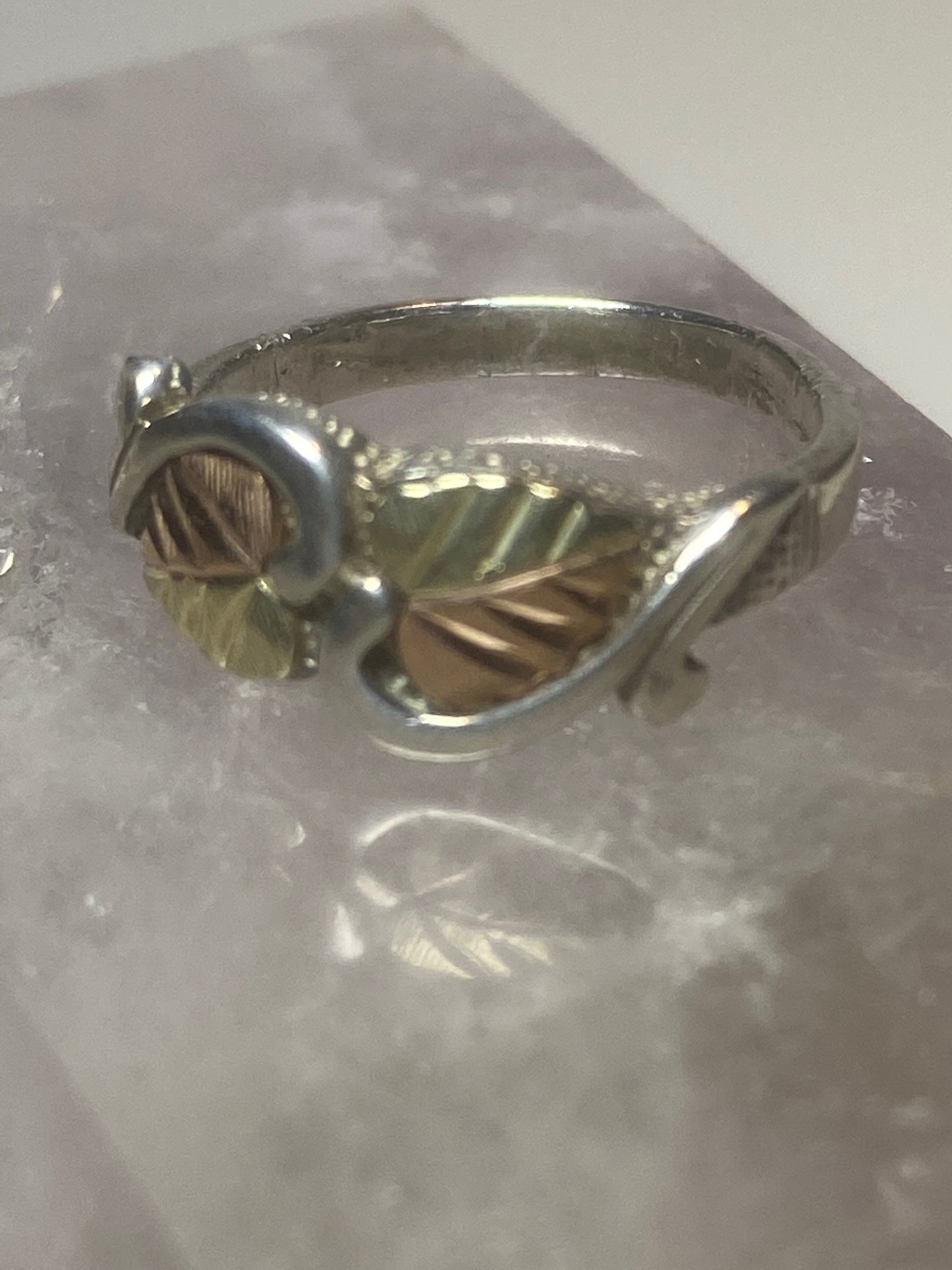 Black Hills Gold ring leaf band floral pinky sterling silver women girls