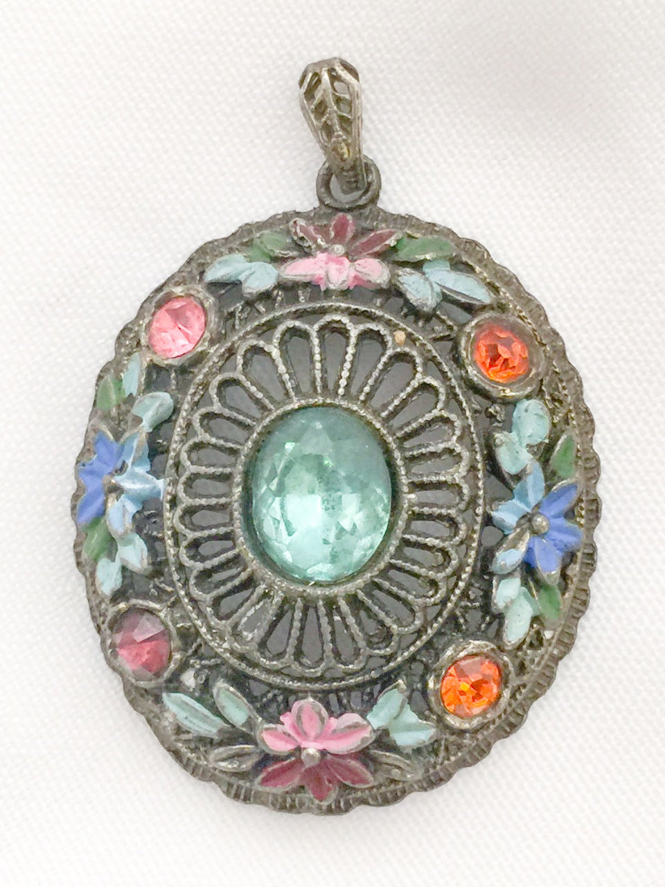 Vintage Flowers Crystal Pendant from Germany around the 1940's
