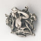 Lady in the Woods Pin w Flowers Sterling Silver Vintage Art Deco