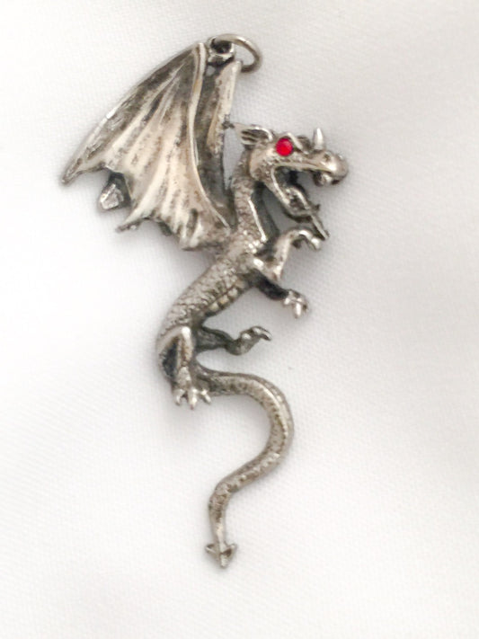 Vintage Dragon w Red Eyes Pendant