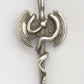 Sterling Silver Vintage Pendant Double Sided Sword with Snake
