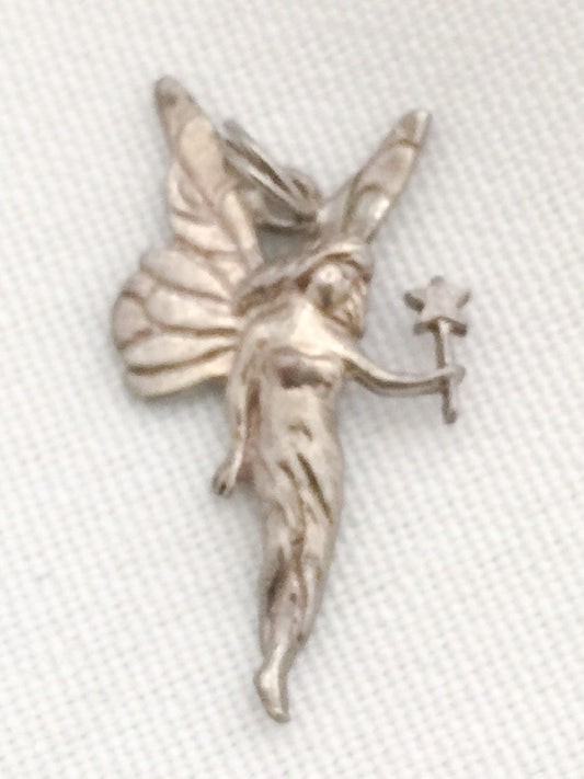 Fairy Angel With Wings and Star Sterling Silver Vintage
