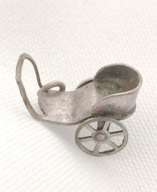 Sterling Silver Vintage Carriage w Wheels Movable Charm 2
