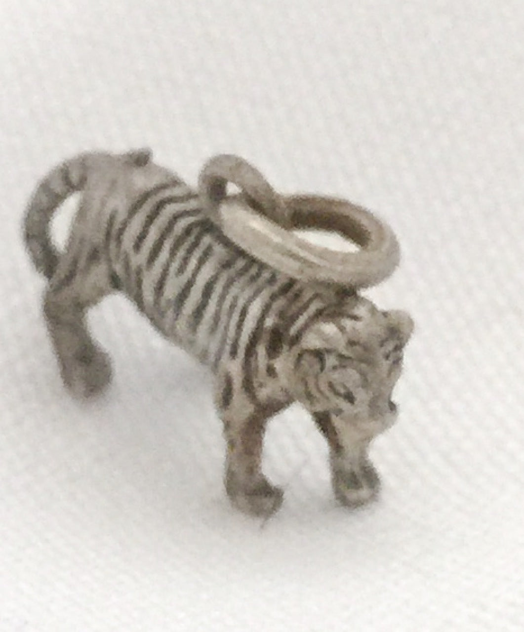 Tiger Charm Sterling Silver Vintage