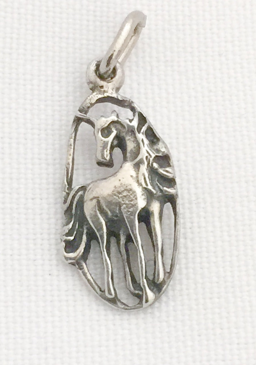 Unicorn Charm or Small Pendant Sterling Silver Vintage
