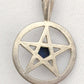 Sterling Silver Vintage Pentagram Pendant w Blue Lapis Stone