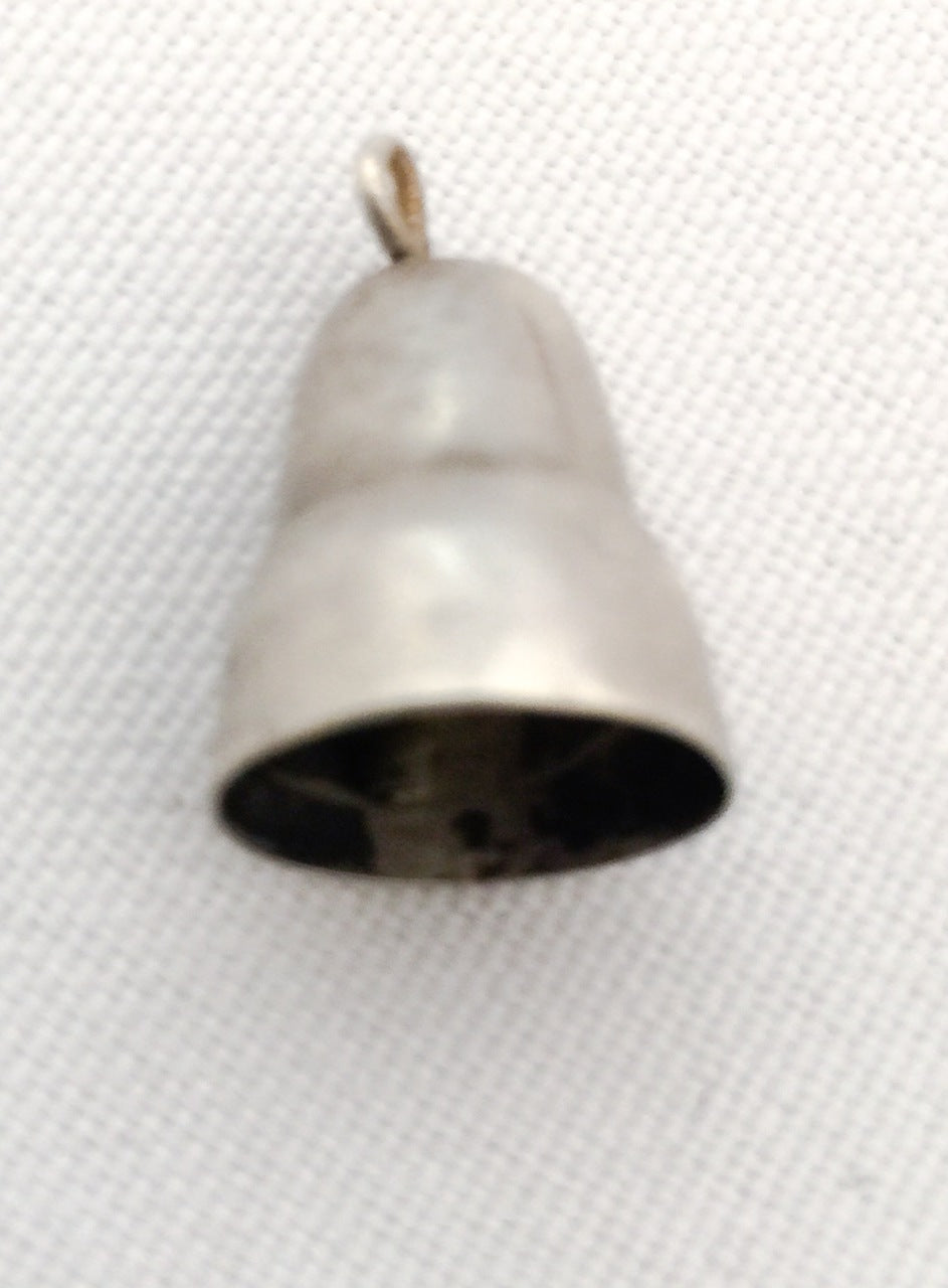 Sterling Silver Vintage Longer Shape Bell Charm Xmas Bells
