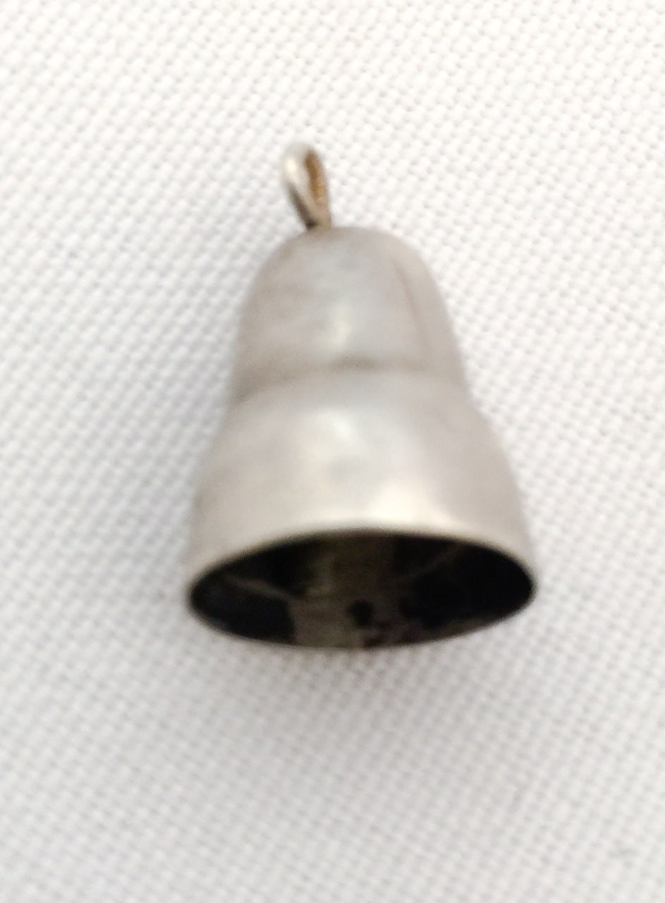 Sterling Silver Vintage Longer Shape Bell Charm Xmas Bells