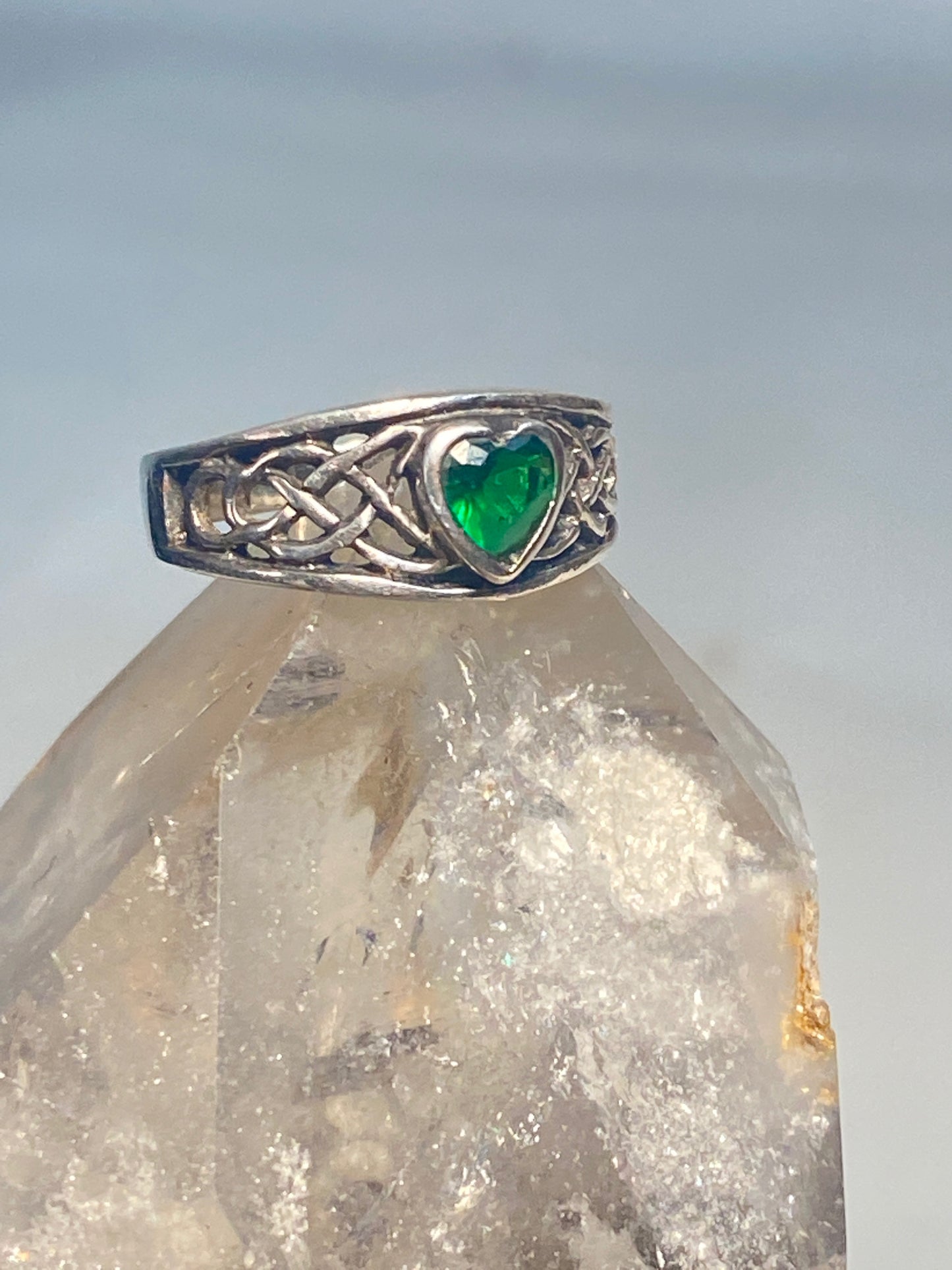 Heart ring Celtic band love claddagh pinky sterling silver women girls