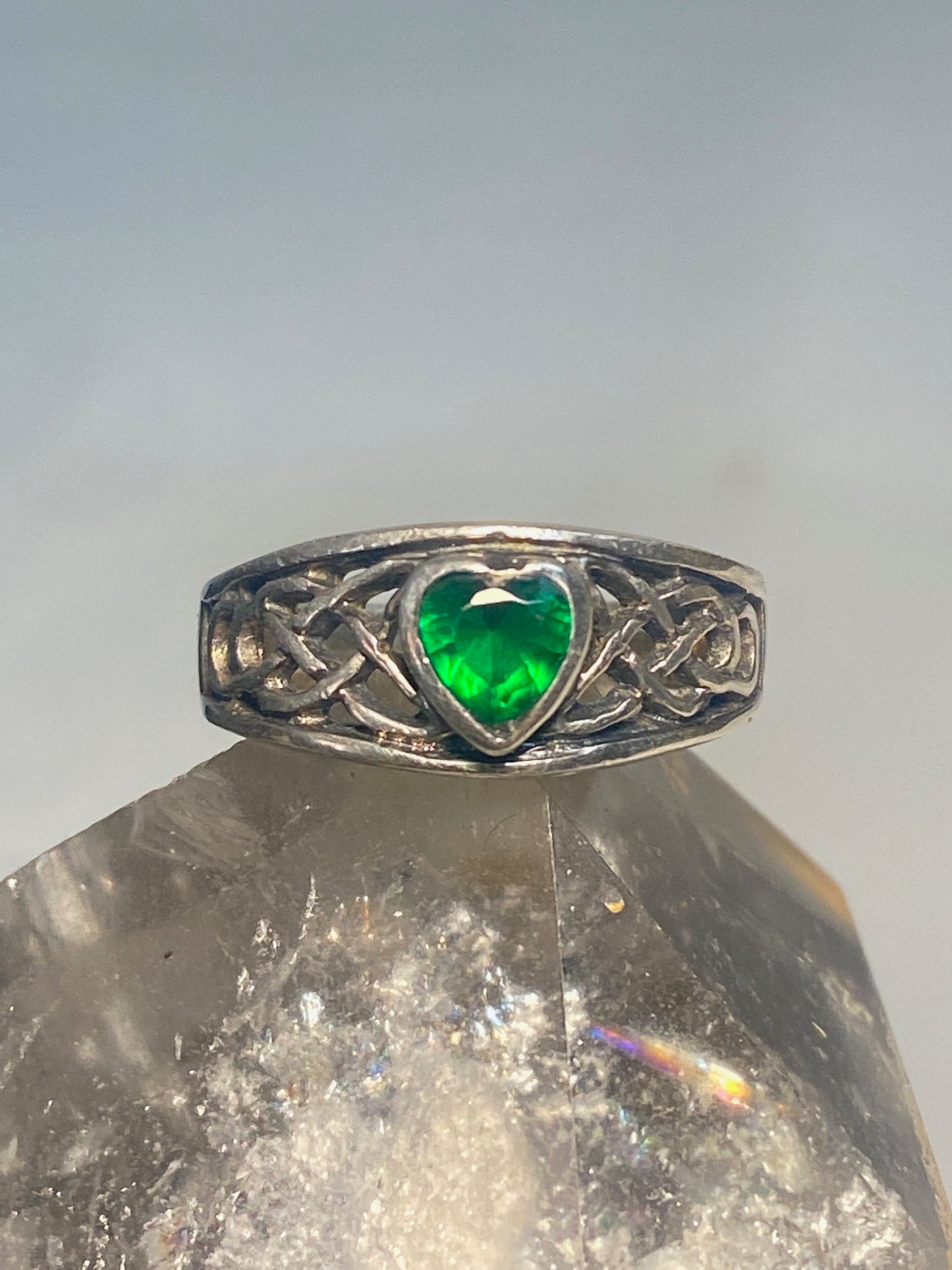 Heart ring Celtic band love claddagh pinky sterling silver women girls