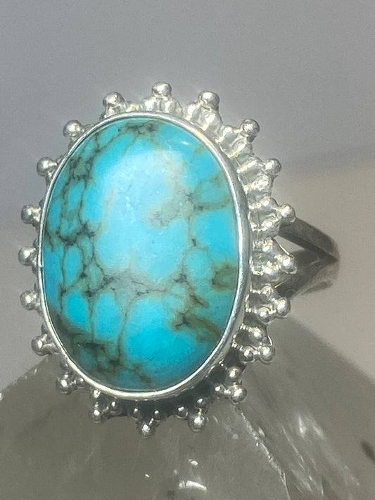 Turquoise ring southwest sterling silver women girls
