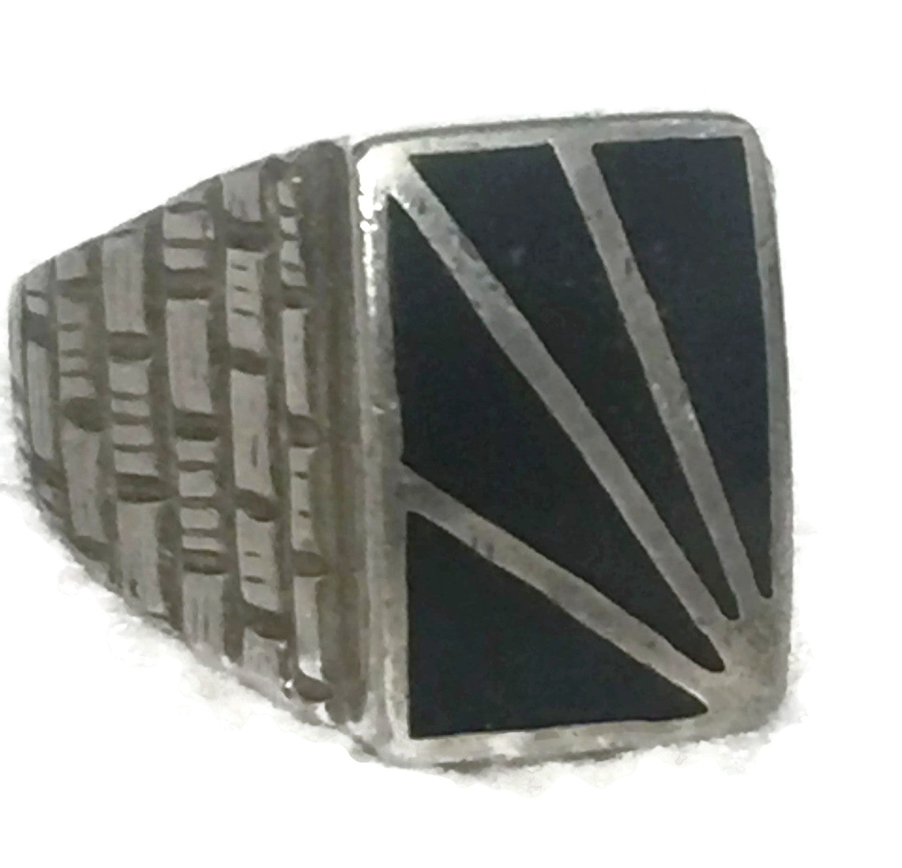 Onyx Ring Mens Band Southwest Sterling Silver Size 10.75