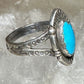 Turquoise ring size 7.50 Navajo  stamped arrows southwest  sterling silver women