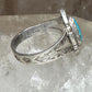 Turquoise ring size 7.50 Navajo  stamped arrows southwest  sterling silver women