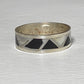 Onyx ring MOP mother of pearl southwest band sterling silver band women girls