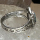 Turquoise ring size 7.50 Navajo  stamped arrows southwest  sterling silver women