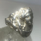 Victorian lady ring face band sterling silver women girls