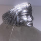 Face ring with long hair sterling silver women men