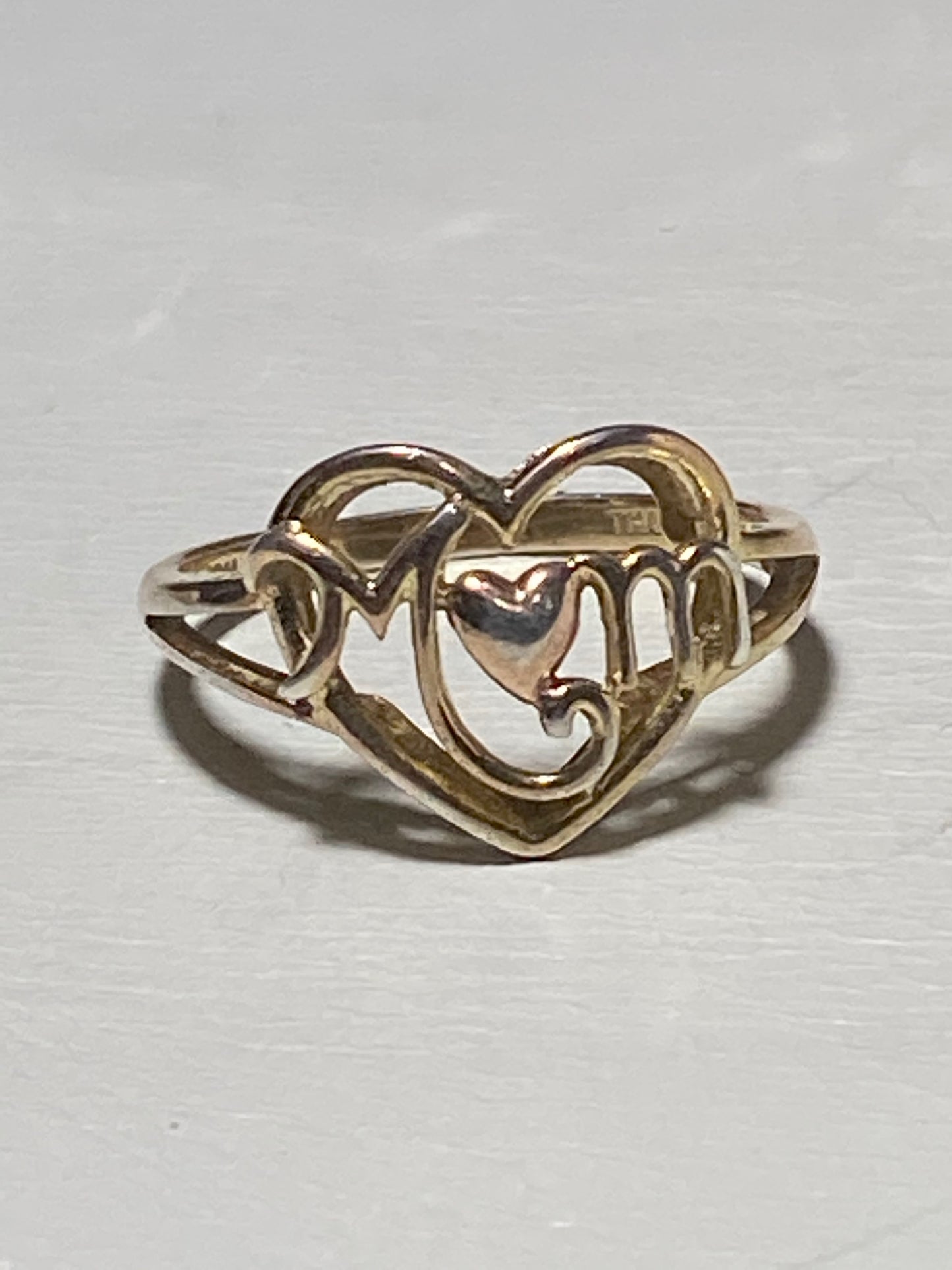 Heart Ring Love Mom Band  sterling silver women