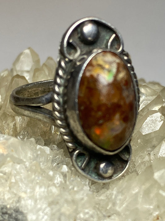 Boulder Opal ring size 5.50 Navajo  southwest sterling silver women