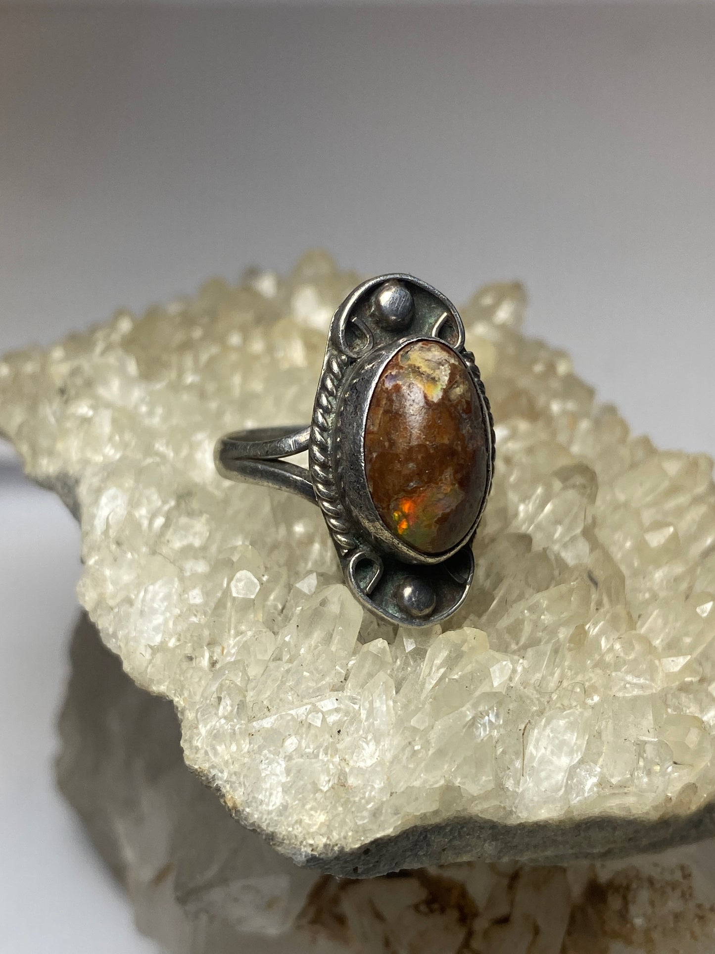 Boulder Opal ring size 5.50 Navajo  southwest sterling silver women