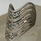 Knuckle ring size 6 cigar marcasites band sterling silver women