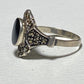Onyx Ring marcasite mourning sterling silver women