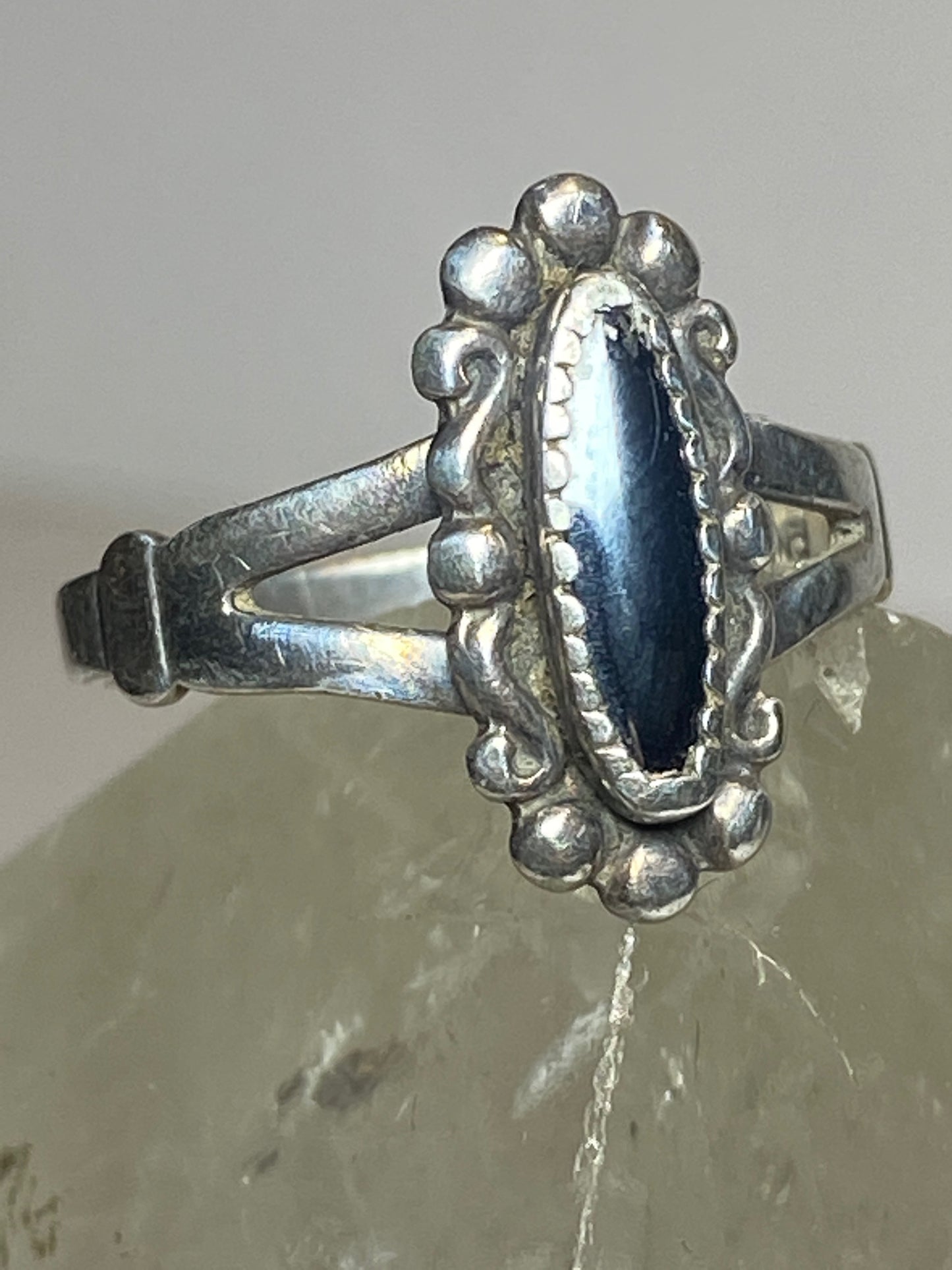 Hematite ring southwestern  sterling silver women girls