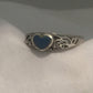 Vintage Sterling Silver Heart Blue Lapis Ring Size 6  1.9g